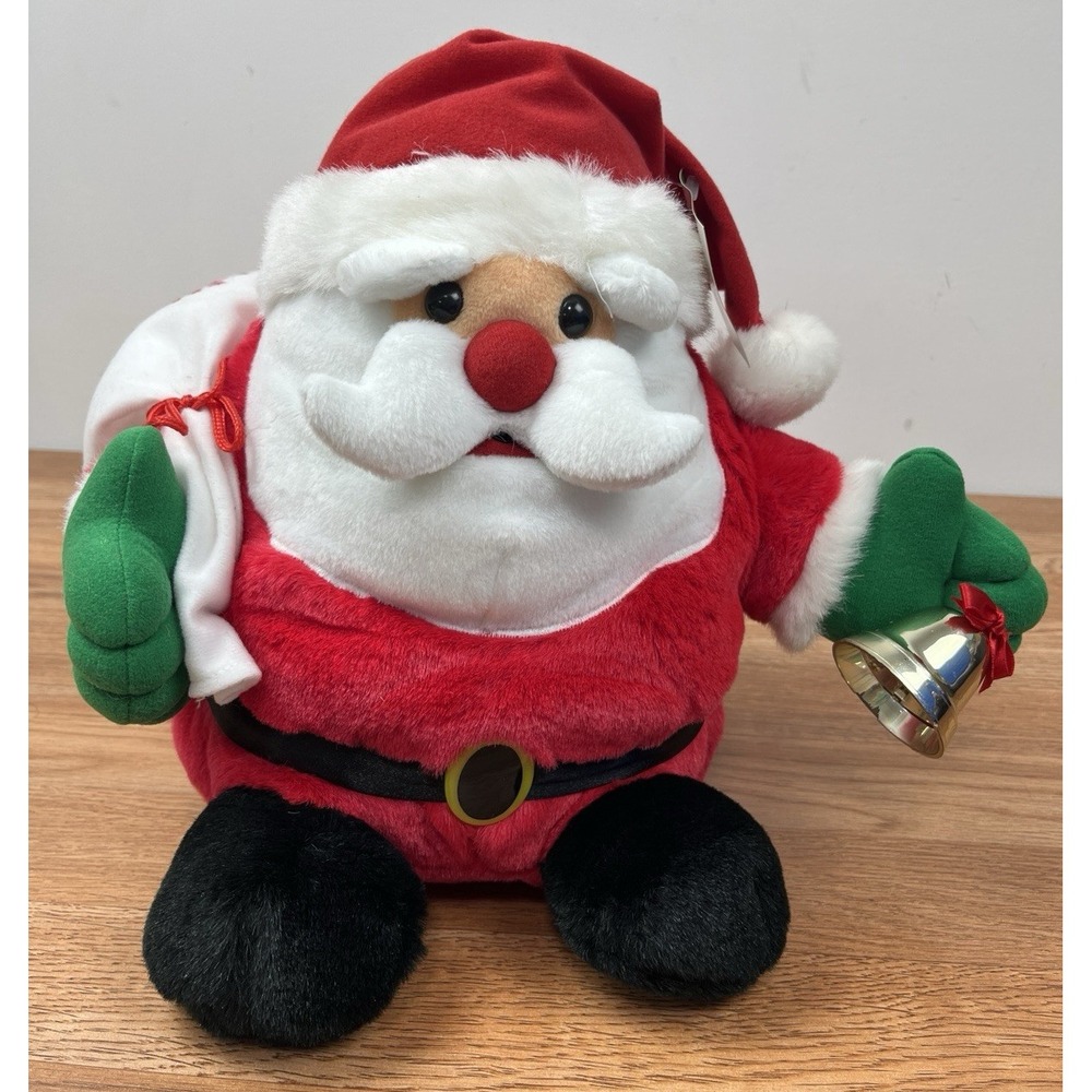 Vintage TL Toys Plush Singing Light Up Animated Santa Clause NEW